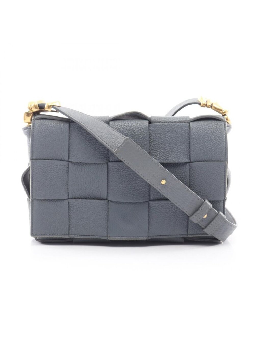 Bottega Veneta Shoulder Bag Cassette Intrecciato Gray Leather